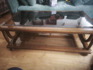 Mesa de centro madera y cristal