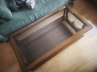 Mesa de centro madera y cristal