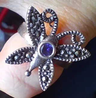 Anello farfalla vintage argento 925