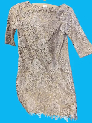 Vestido HOSS INTROPIA encaje beige