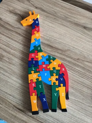 Puzzle Jirafa Madera con Letras ABC