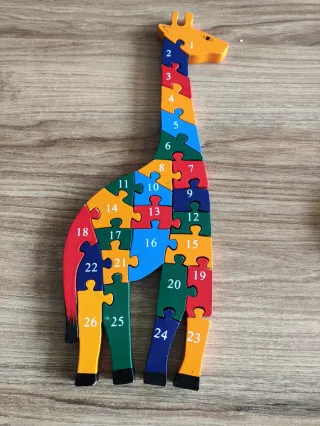 Puzzle Jirafa Madera con Letras ABC