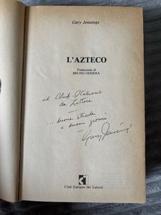Libro l’azteco firmato del 1982