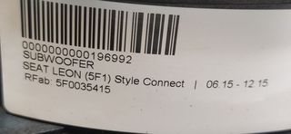 SEAT LEON (5F1) Style Connect SUBWOOFER