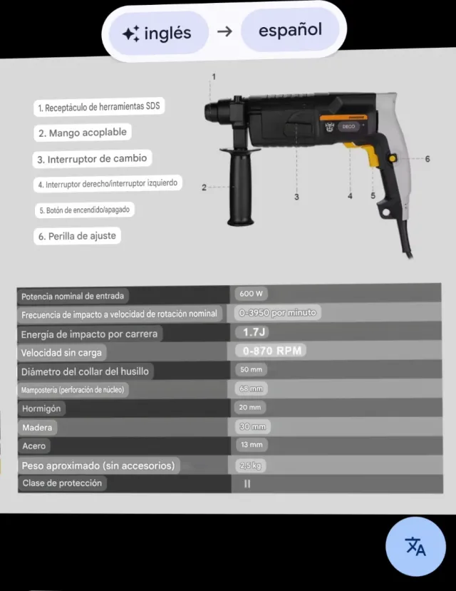 Taladro Rotativo DEKO Martillo  con Maletín Nuevo