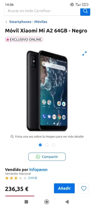 Xiaomi Mi A2 64GB Negro