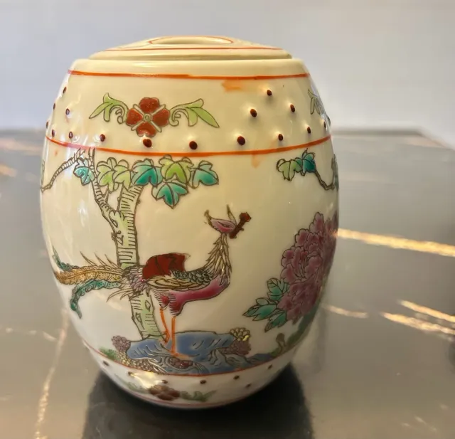 Contenitore vintage porcellana decorato