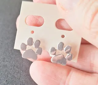 Orecchini impronta cane/gatto argento