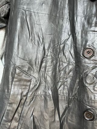 Chaqueta de piel hombre negra