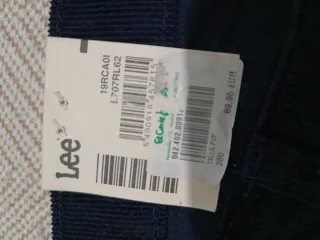 Pantalón Lee 19Rcaoi pana Azul Talla 36/30 nuevos