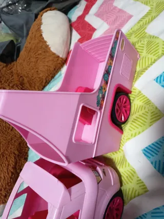 Coche y remolque rosa para muñecas