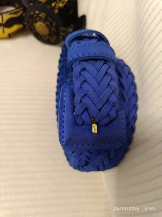 Cinturón de cuero trenzado mujer