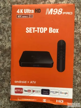 TV Box 4K Ultra HD M98 PRO Android ATV