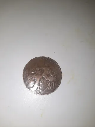 Moneda Francesa 10 Centimos 1902