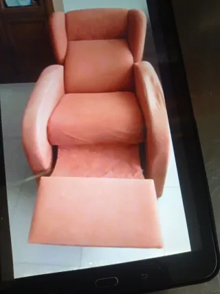 Sillón reclinable tela color teja