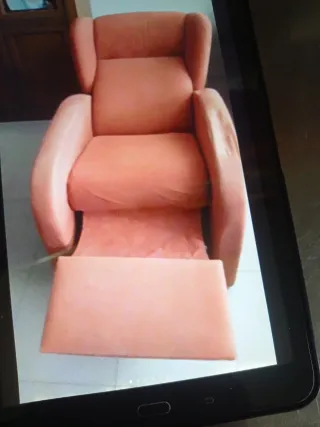 Sillón reclinable tela color teja