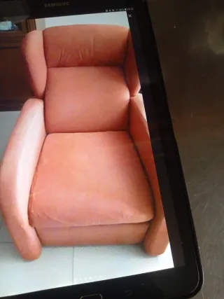 Sillón reclinable tela color teja