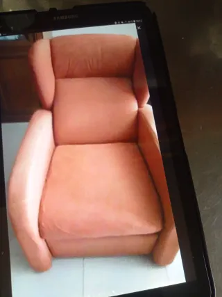 Sillón reclinable tela color teja