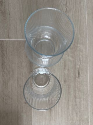 Juego de 2 jarrones de cristal acanalado