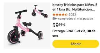Triciclo infantil multifunción rosa super precio
