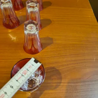 6 Bicchierini Liquore Vintage Incisi fucsia