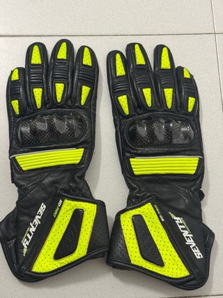 Guantes Moto Seventy Negra y Amarilla