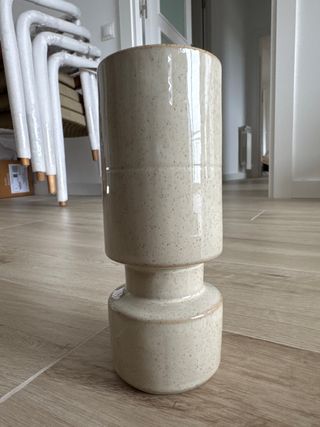 Candelabro de cerámica beige