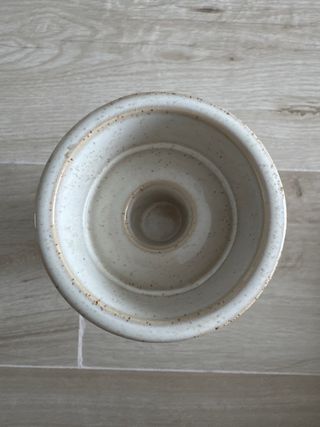 Candelabro de cerámica beige