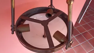 Lámpara techo con plafón de alabastro y metal