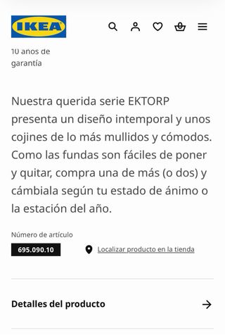 Sofá IKEA EKTORP 3 plazas  Urge venta