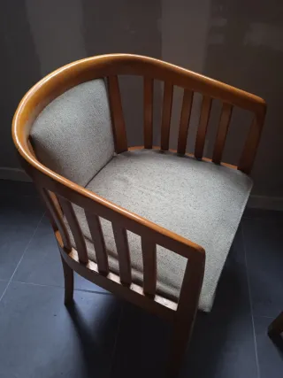 2 sillones vintage madera y tela