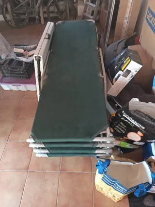 5 Hamacas Tumbonas reclinables verde antracita.