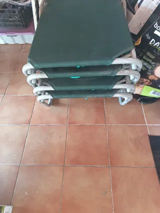 5 Hamacas Tumbonas reclinables verde antracita.