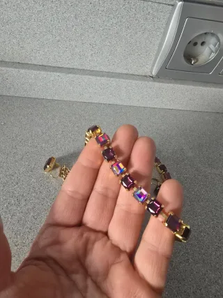 Conjunto Joyería Oro y Morado