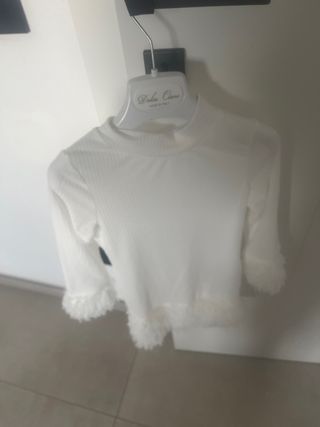 Maglioncino bambina bianco con pelliccia 4 anni