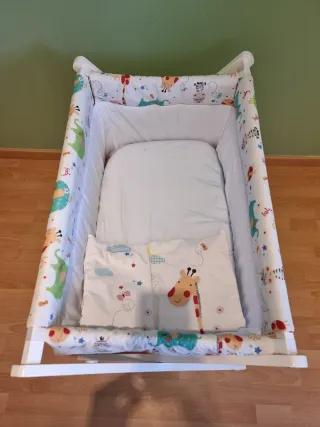 Mini cuna tijera con estampado infantil