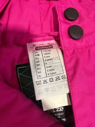 Conjunto Ropa Esquí Niña 6 Años wed’ze