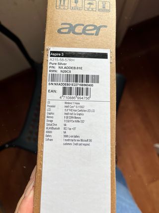 Acer Aspire 3 i5 8GB/512GB Plata