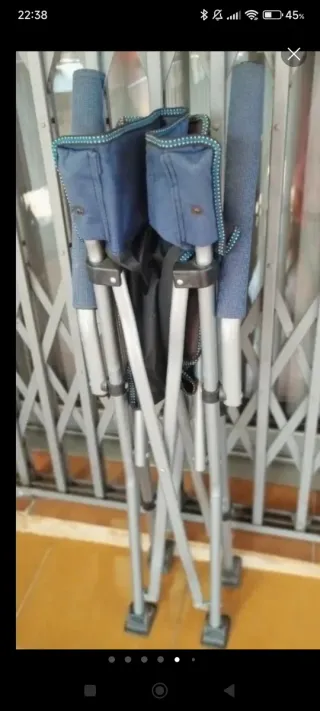 Coppia di sedie pieghevoli da campeggio