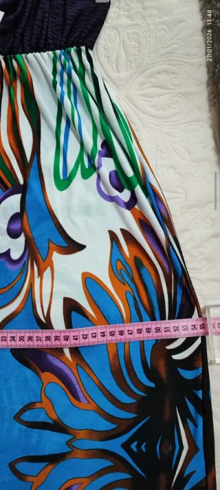 Vestido largo estampado multicolor talla L/XL