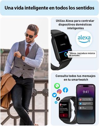 Smartwatch reloj inteligente negro