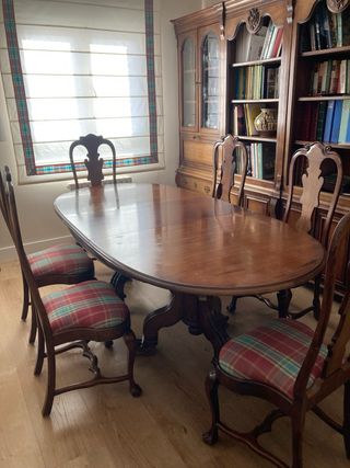 Mesa Comedor Extensible Nogal Macizo