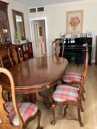 Mesa Comedor Extensible Nogal Macizo