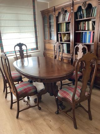 Mesa Comedor Extensible Nogal Macizo