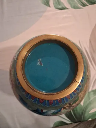 2 Jarrones Chinos Cloisonné Florales