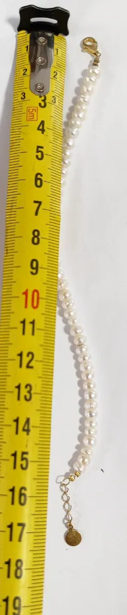 Pulsera Perlas Botón Plata 925,oro