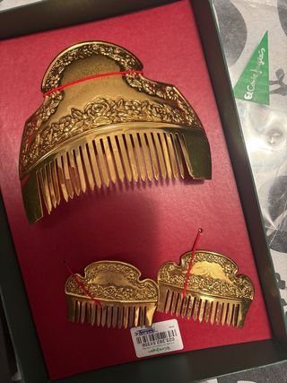 Peinetas Fallera Niña Doradas + Aderezo