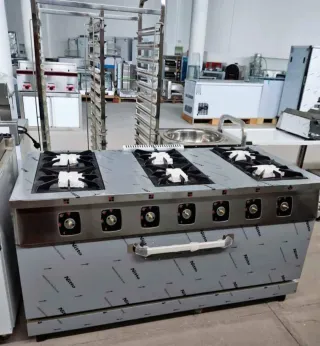 Cocina industrial 6 fuegos con horno