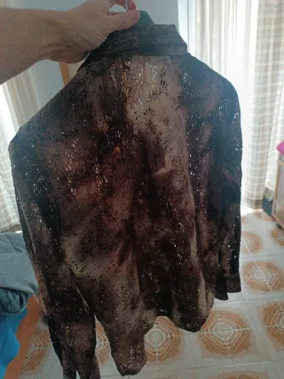 Camisa hombre marrón y dorada