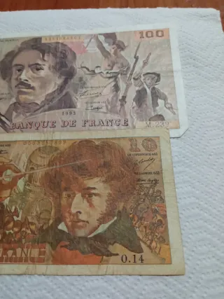 2 Banconote Francesi 100 e 10 Franchi
